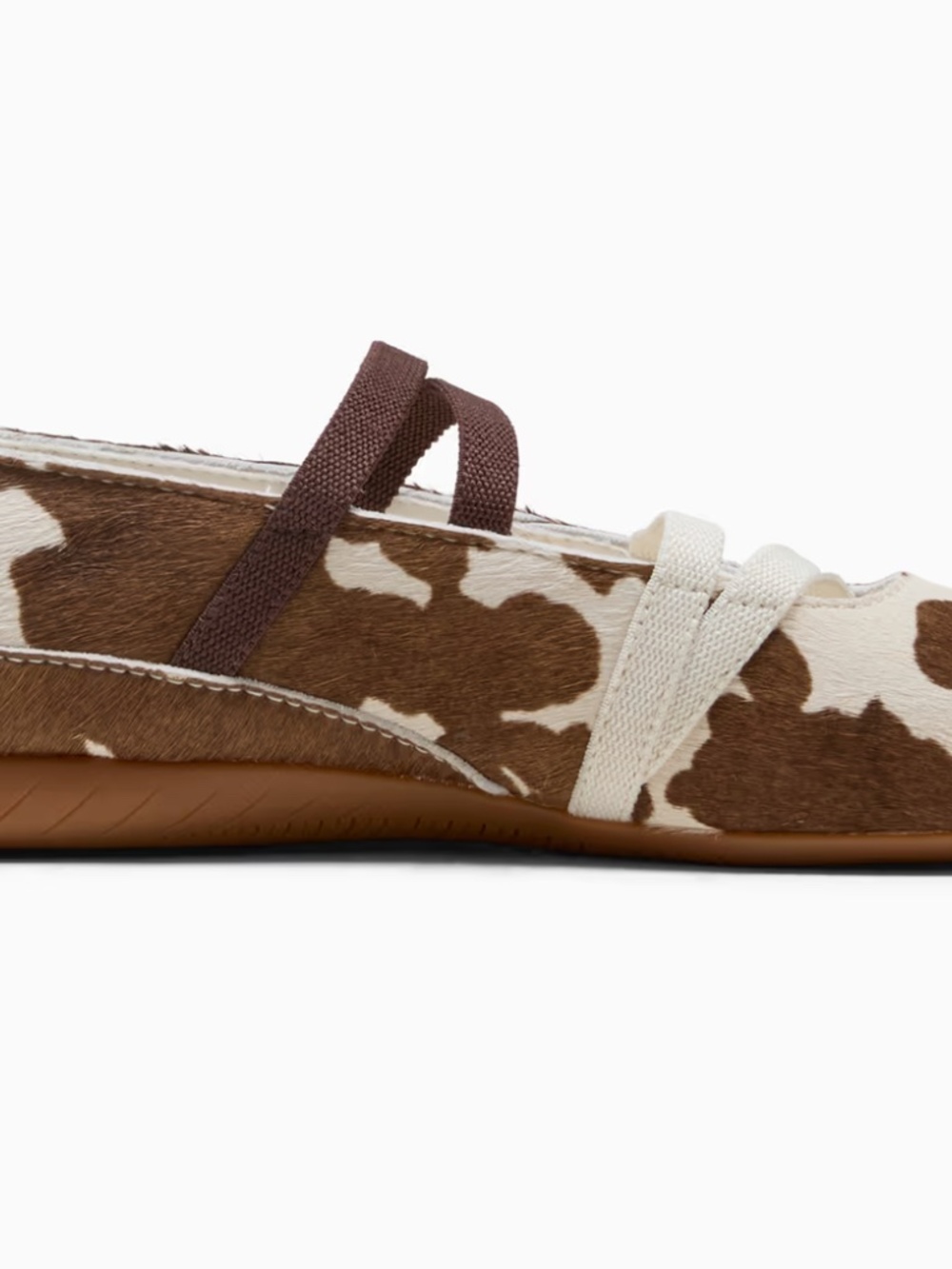 Puma Speedcat Brown and Cream Cow Print Ballet Flats - Picture 8 of 8